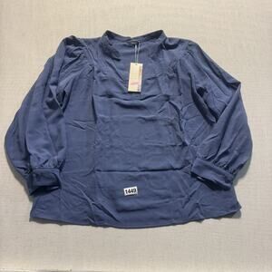Dokotoo Vintage‎ Blouse Women Sz L Blue Brand New